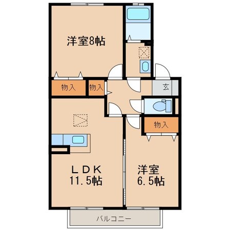 大屋駅 徒歩75分 1階の物件間取画像